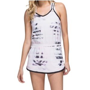 Lululemon - sweaty Runsie in sunset stripe romper